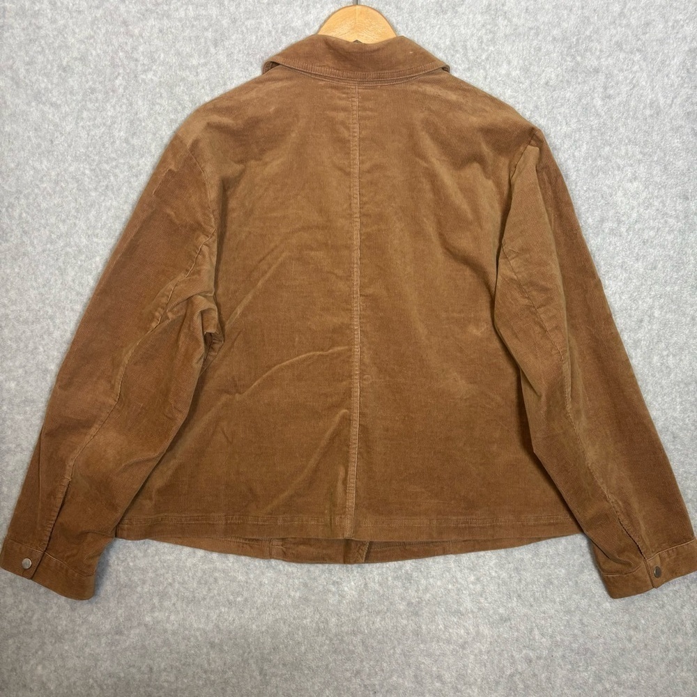 J. Jill Corduroy Full Zip Moto Jacket Coat-Washed Rye Brown-Women Size 2X - Picture 9 of 9